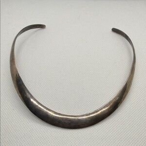Vintage Taxco Mexico Sterling Silver Torque Collar Choker Necklace
